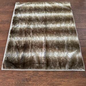 Pottery Barn Brown Faux Fur Throw
